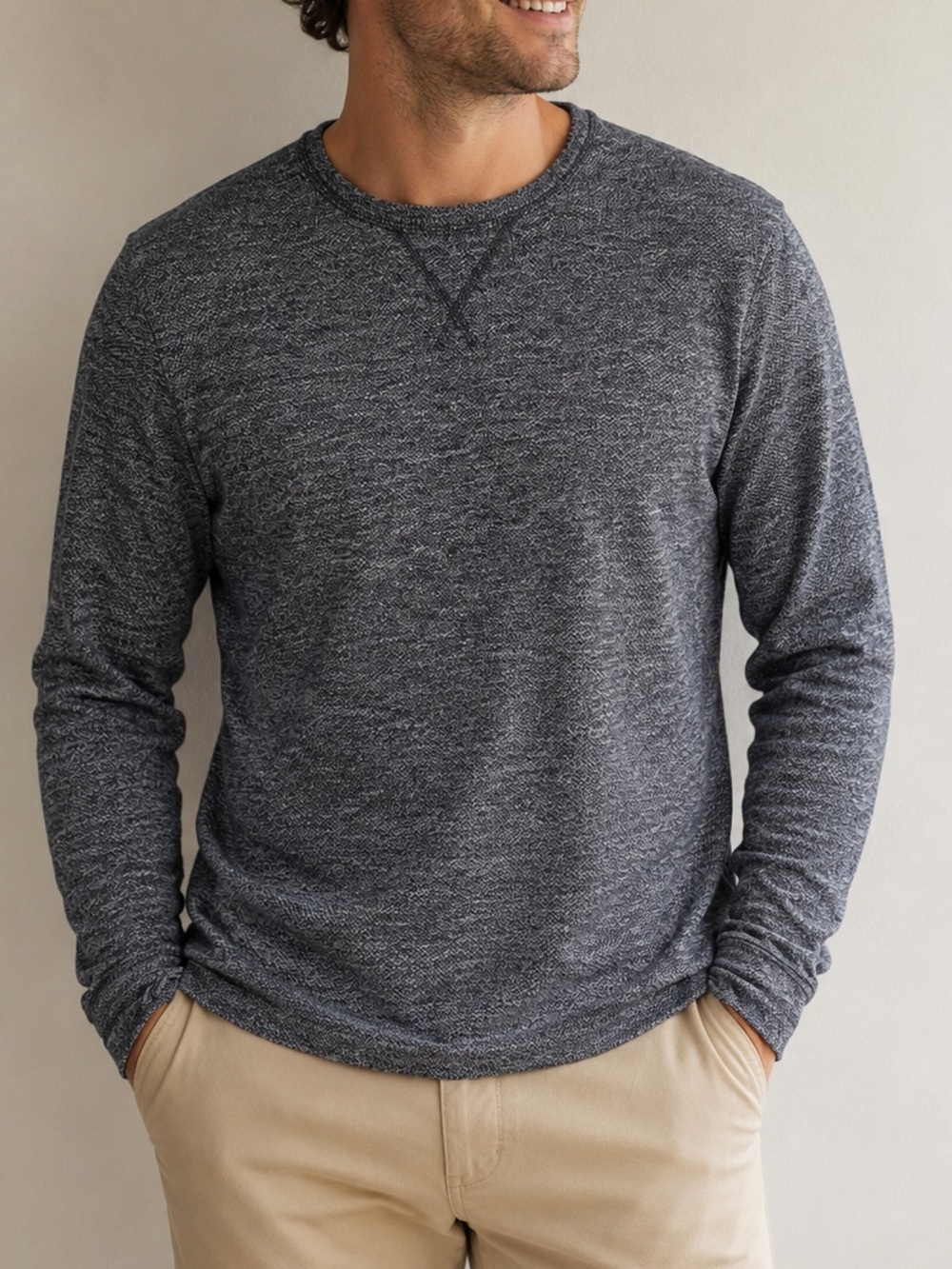 Banana Republic Heritage Collection Men’s Heather Gray Crewneck Long Sleeve Lg